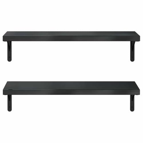 Estantes de pared para ganar espacio, pack de 2 repisas negras de acero 7