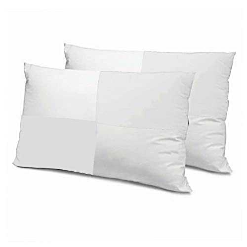 Image of Adjustable Hollow Fibre Sleeping Pillow Dream Fibre Pillow Bed Pillow Pillows for Sleeping Luxurious 2 Piece Microfiber Pillow Extra Soft Hotel Quality Pillow White and White17x27