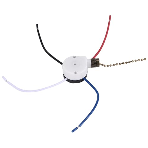 TOBEOME 1 Uds Interruptor de Luces de Ventilador Techo ZingEar ZE-208S E89885 3 Velocidades 4 Cables Interruptor Ventilador Cadena TraccióN, Interruptor de Luces de Ventilador, Bronce