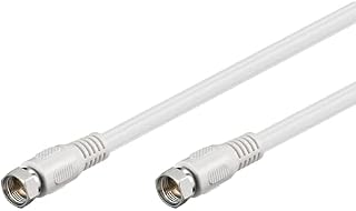 Goobay 60724 kabel antenowy 0,5 m/wtyczka F na wtyczkę F/kabel SAT 80 dB kabel koncentryczny kabel satelitarny/podwójny ekranowany kabel TV/biały/kabel telewizyjny 0,5 m