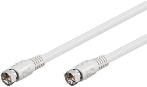 Goobay 60724 kabel antenowy 0,5 m/wtyczka F na wtyczkę F/kabel SAT 80 dB kabel koncentryczny kabel satelitarny/podwójny ekranowany kabel TV/biały/kabel telewizyjny 0,5 m
