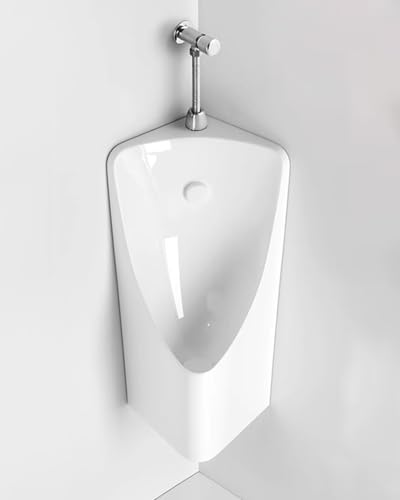 Urinario de Pared para Hombre Montado en Esquina, Urinarios de Cerámica para Hombres y Niños, Urinarios de Garaje con Accesorios para Lavado, Baño para Hombres en Hospitales(White)