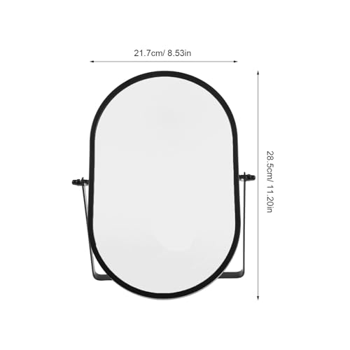 Miroir de maquillage pliable noir compact avec son support stable de bureau