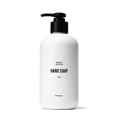 Public Goods Hand Soap | Cleansing Soap for Kitchen & Bathroom | Made with Natural Essential Oils | Paraben & Sulfate Free | Vegan Friendly | Made in Canada | 12 Fl Oz Bottle with Dispenser Pump