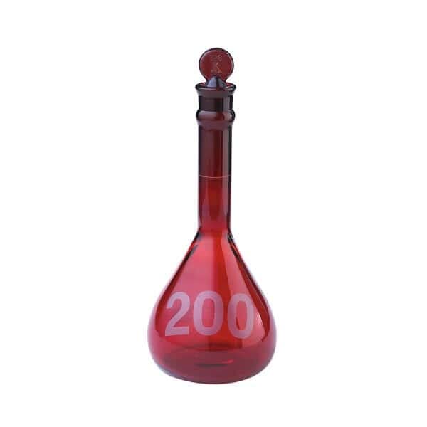 Kimax 92822G-500 Ray-Sorb Glass Volumetric Flask, Wide-Mouth, 500 mL; 6/Cs