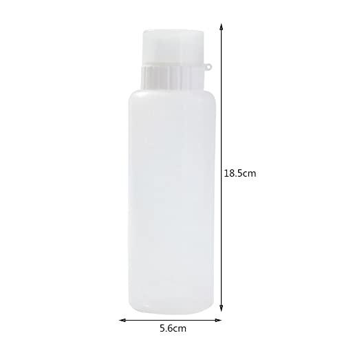 Winnereco Garrafas de Condimento de 5 Furos com Escala Ketchup Salada Lata Galheta (Branco)