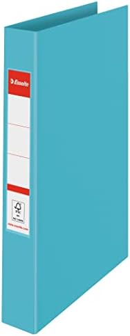 Leitz Esselte Ring Binder, 190 Sheet Capacity, 42mm Spine, 2 Ring A4 Folder, Hard Cover File, Home/Office Use, Embossed Pattern, Colour'Breeze Range, Green, 626498