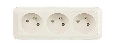 Dio DIO013054 Célesta Bloc à Câbler avec 3 Prises/2 Pôles/Terre de 16 Ampères 3680 W 230 V Blanc