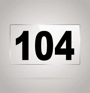 Numberplate 104 Room, Hotel, Hospital, Lodge,Apartment, Flat,Door No,College, Library, Rack Numbers Warehouse,Acrylic White board fixed with Blackcolor PVC Waterproof sticker-image-43