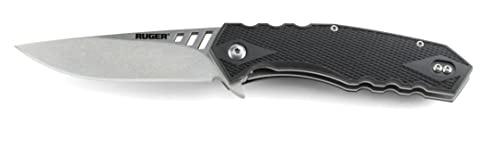 CRKT Ruger Follow-Through Compact EDC Folding Pocket Knife: Everyday Carry, Plain Edge Blade, Flipper Open, Liner Lock, Textured Non Slip Handle, Reversible Pocket Clip R1703 #1