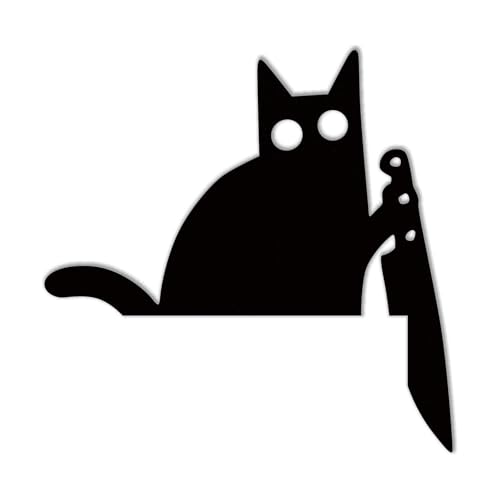 Quanqiuyi Metal Adorable Cat Door Topper, Black, Style 1, 7.8 x 7.8 x 0.16 inches, Set of 1