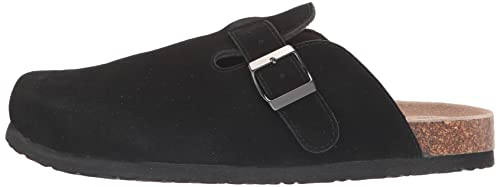 Tf Star Unisex Soft Footbed Clog Cow Suede Leather Clogs, Cork Clogs Shoes For Women Men Black #TOP7