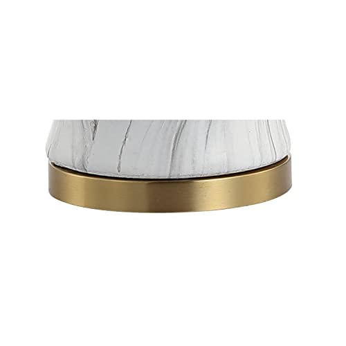 Lámpara de mesa blanca y dorada de cerámica 28 pulgadas miniatura 6