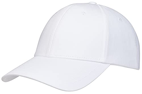 Pembroke® Gorra de Béisbol, 100% Algodón, Cap, Mujer et Hombre, Blanco, Ajustable