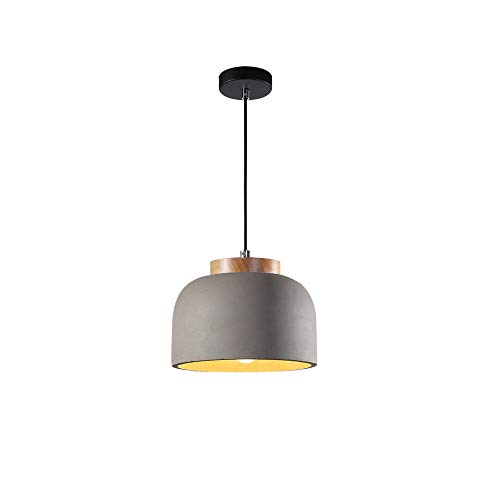 Lustre en ciment et bois massif au design nordique pour éclairage chic