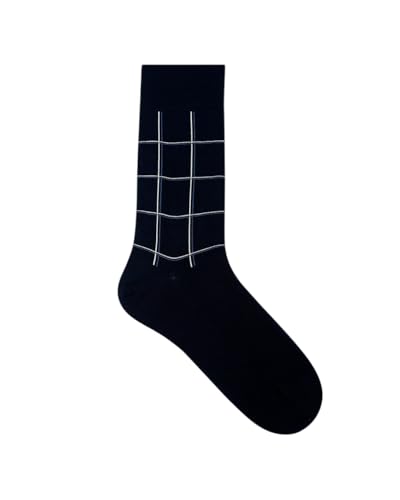 BALENZIA SocksXpress Men's Checks Cotton Crew - Black, White, D.Grey (Pack of 3)