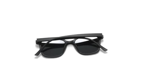 Óculos De Sol Retro Retangular Unissex Com Lentes Com Proteção Uv-400 Cor: Preto