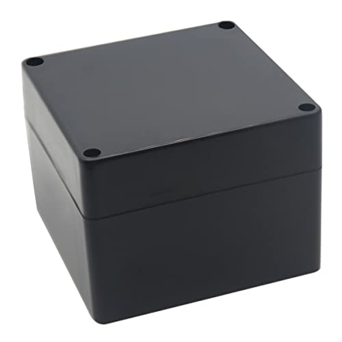 Image of Watertight Junction Box, IP67 Waterproof Project Box Durable ABS Plastic Electronic Enclosure Case for DIY Electrical Project Black 4.72 inch x 4.72 inch x 3.54 inch(120 x 120 x 90 mm)