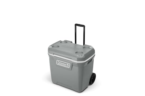 Coleman Classic Series Insulated Portable Rolling Cooler with Wheels, Leak-Resistant Outdoor Hard Cooler Keeps Ice up to 5 Days, 65-Quart