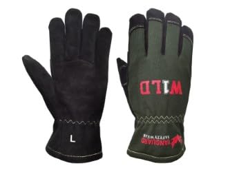 Vanguard Safety Wear Wildland Firefighting Gloves, Kevlar Shell, Flame Resistant, Black