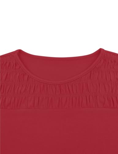 Image of Vivitulip Girl's Basic Long Sleeve Crew Neck T-Shirts Casual Smocked Cute Tunic Tops