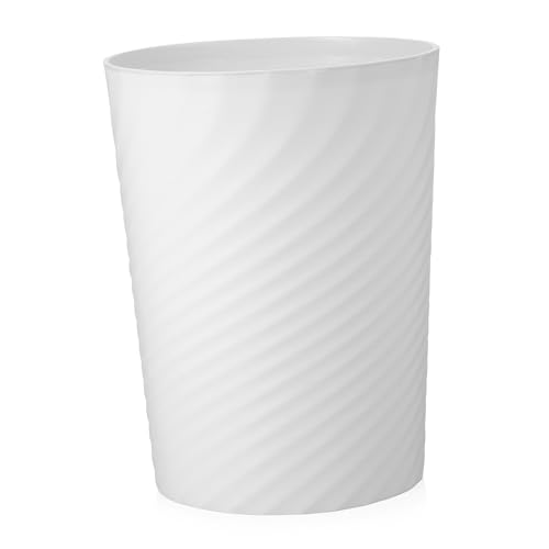 Caneca de basura rectangular de plástico 12L blanca miniatura 1
