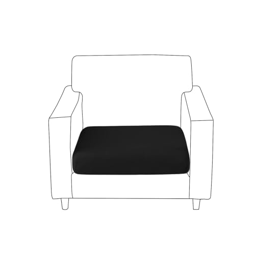 Image of HOKIPO 100% Waterproof Stretchable Seat Couch Cushion Cover, 1 Seater, Black (AR-5352-BLK)