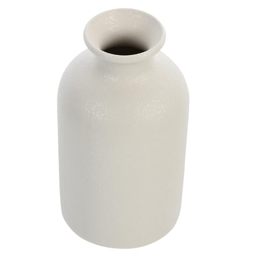 Jarrón de cerámica blanco vintage esmerilado para mesa y hogar 2