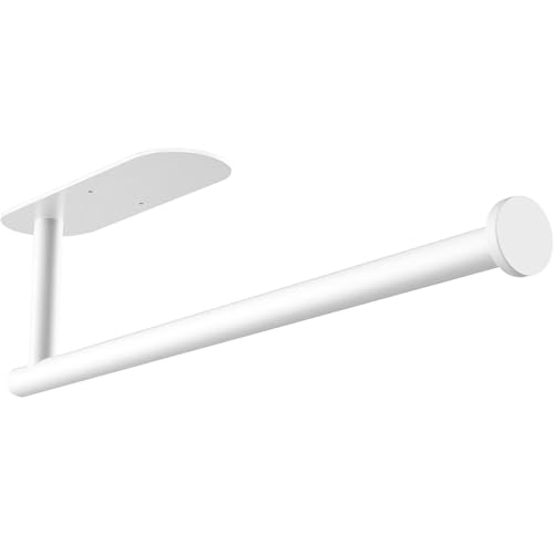 Gewtur Porte Essuie Tout Auto-adhésif, Supports pour Papier Essuie-Tout Mural, Porte Sopalin Porte Rouleau Papier Cuisine Acier Inoxydable (Blanc)