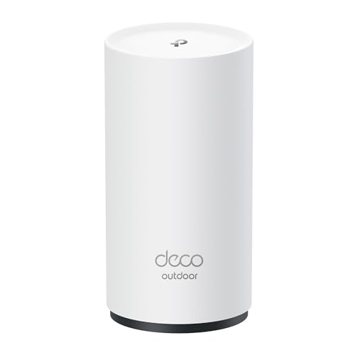 TP-Link BE11000 Tri-Band Wi-Fi 7 Outdoor Mesh Extender Deco BE65-Outdoor | Up to 3,000 sq.ft, 2*2.5G PoE+ Ports, IP65 Waterproof | Multiple Mount Options | 6 GHz, MLO, Homeshield, 320 MHz, AI-Roaming