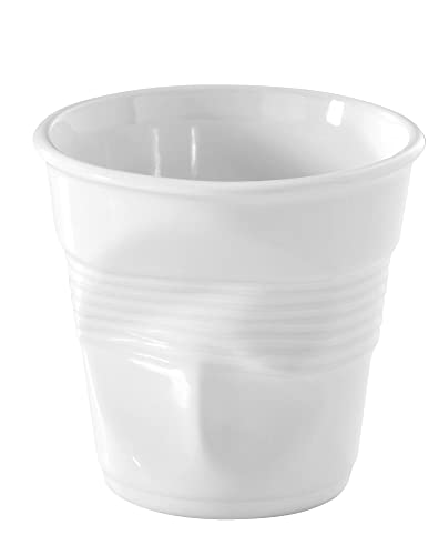 Revol RV616096 Tasse espresso froissé porcelaine, blanc, 6.5 x 6.5 x 6 cm