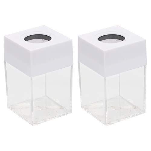 DOITOOL 2Pcs Transparent Storage Boxes for Paper Clips Creative Macaron Desk Organizers and Portable Holders Tidy Up Your Workspace with Stylish Design