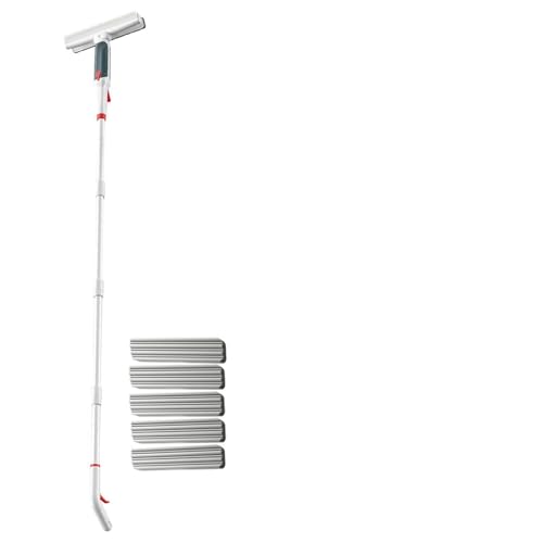4 en 1 Spray Limpiador De Cristales con Varilla De Extensión, Maquina Limpia Cristales con Colector De Aguas Residuales Y 5 Paños para Ventanas Altas Interiores/Exteriores
