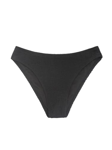 Milumia Women's Textured Bikini Bottoms Mid Waisted Cheeky Beach Swimsuit Bottoms