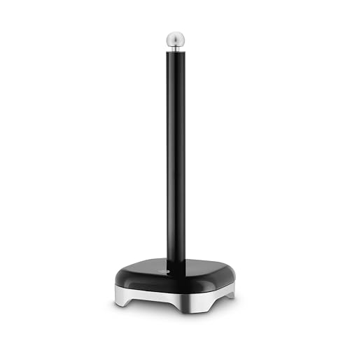 Swan Solace Towel Pole, Durable Iron Body Cleans Easily and Resists Scuffs, Weighted Base, Black, SWKA18542BLK