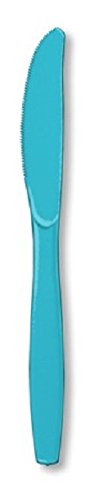 Club Pack of 288 Bermuda Blue Premium Heavy-Duty Plastic Party Knives