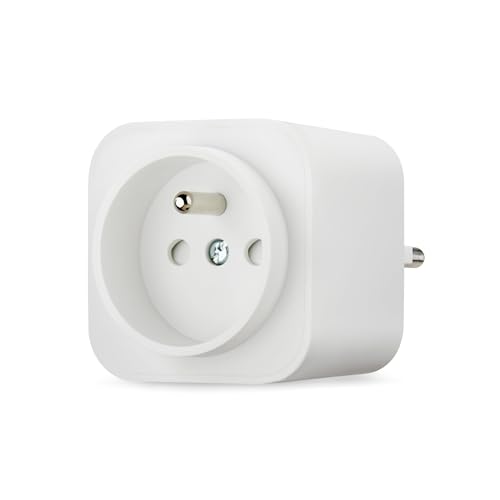 Amazon Basics Prise française intelligente d'intérieur Wi-Fi, compatible exclusivement avec Alexa, blanche, 1 pièce