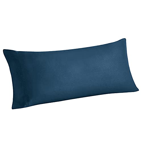 Image of BEDELITE Body Pillow Pillowcase, Rayon from Bamboo, Navy Blue, 20 inchx54 inch | Cooling and Breathable Body Pillow Cover for Hot Sleepers & Night Sweats, Silky Soft Full Long Pillow Case, Envelope Closure