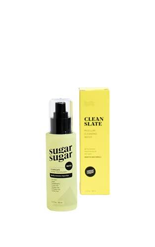 Sugar Sugar Wax Clean Slate Micellar Cleansing Water, Vegan and Hypoallergenic, Makeup Remover, Toner(1 CT)