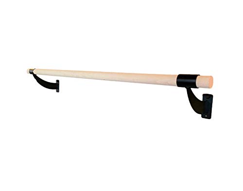Ballet Barre 3 FT Long Single Wooden Bar Black 1.5” Diameter - Wall Mount Ballet Barre Fixed Height for Home or Studio Ballet Bar - Dance Bar, Stretch Bar, Dancing/Stretching - Thumbnail 4