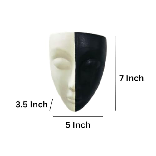 Image of Ceramic Lady Face Wall Hanging Planter | 17.5 x 13.5 cm Abstract Face Vase for Indoor Wall, Living Room, Balcony & Home Decor (Black & White)