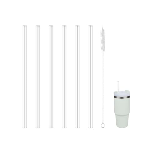 KLOWOAH Replacement Straws Compatible With Stanley 14oz Quencher H2.0 Tumbler with Handle Tumbler with 1 Brush (6 Pack for 14oz)