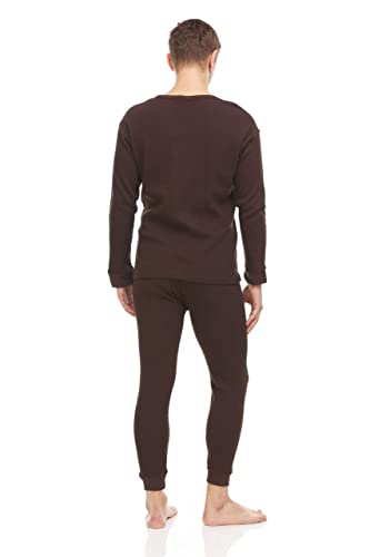 BILLIONHATS 6 Pack of 2pc Thermal Sets for Men, Base Layer Long Johns Underwear, Top & Bottom, Cotton, Solid Colors4
