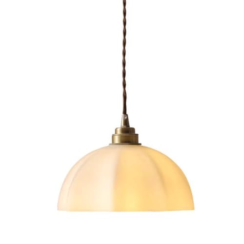 Lustre suspendu réglable E27 chambre à coucher et dôme en verre