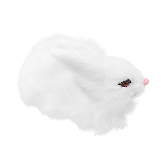ibasenice 1 Pc Juguete De Simulación De Conejo Simulación De Conejo De Peluche Conejo Realista Juguetes Conejos Modelo Mini Blanco