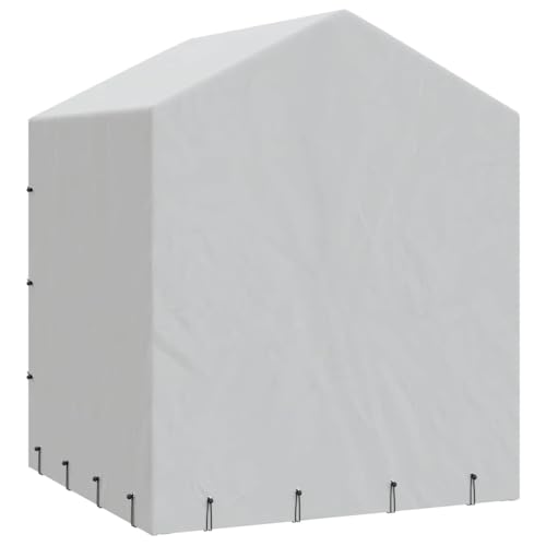 Chenil d'extérieur 2x2x2,5 m avec toit argenté pour grands chiens