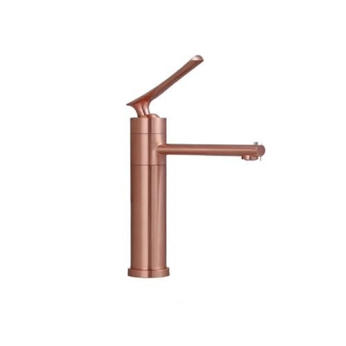 Robinet mitigeur en laiton noir mat et or rose pour vasque design