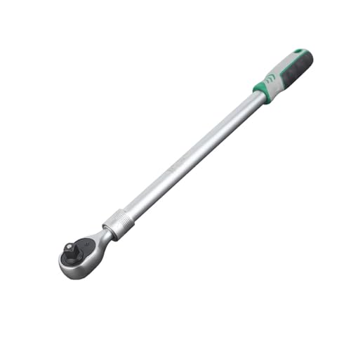 Reversible Soft Grip Ratchet - Telescopic Ratchet 1/2 Inch Drive 72 Teeth Extendable Handle 48.5-63 cm with 8 Locking Positions Quick Release Socket Wrench Handle
