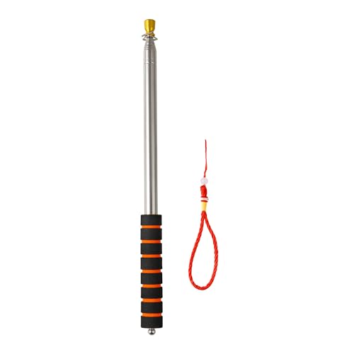 9.84FT Telescopic Handheld Flagpoles with Clips Portable Flag Pole Lightweight Extendable Tour Guide Stainless Steel Banner Flag Pole Pointer for Teachers with Anti-Slip Grip(Orange and Black)
