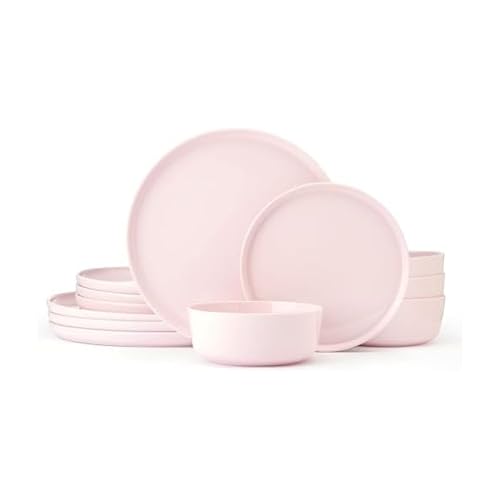 Mikasa Madison Misty Pink Bone China Dinnerware Set, 12-Piece Service for 4, Includes Dinner Plates...
